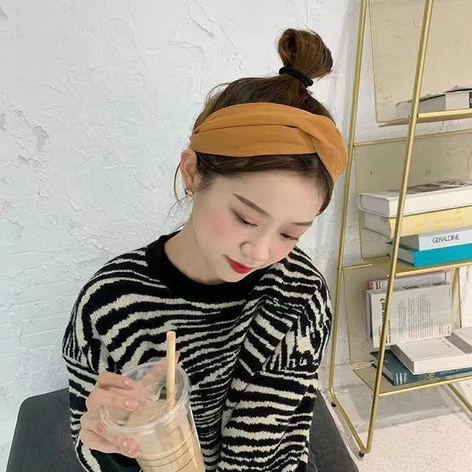 秋冬皮质宽边发箍简约百搭发卡少女彩色头箍森系外出发饰气质头饰