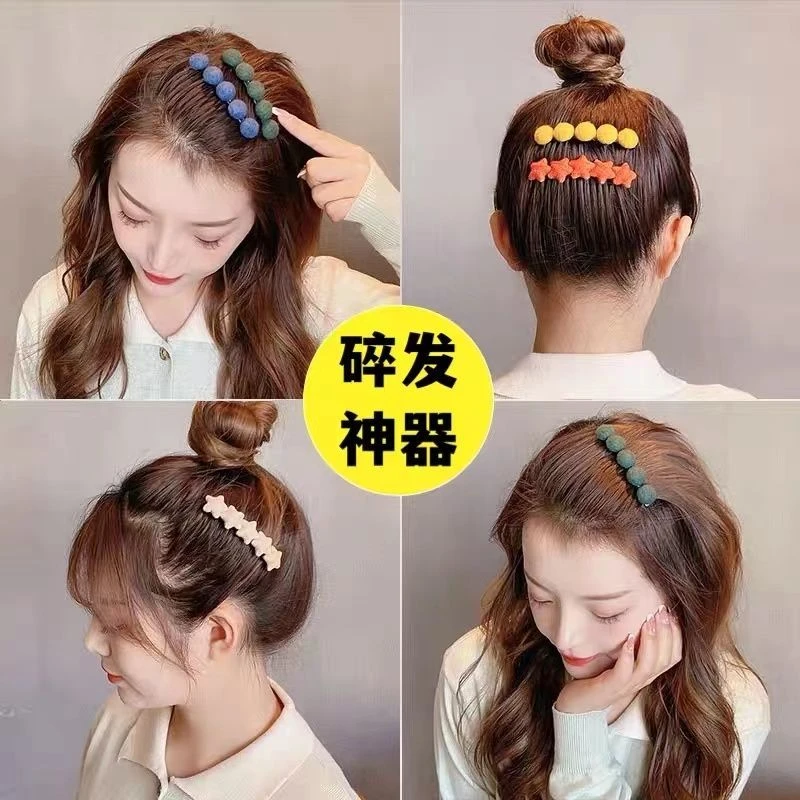 毛绒发夹女夏后脑勺碎发整理神器发梳插梳刘海侧边发卡夹子头饰