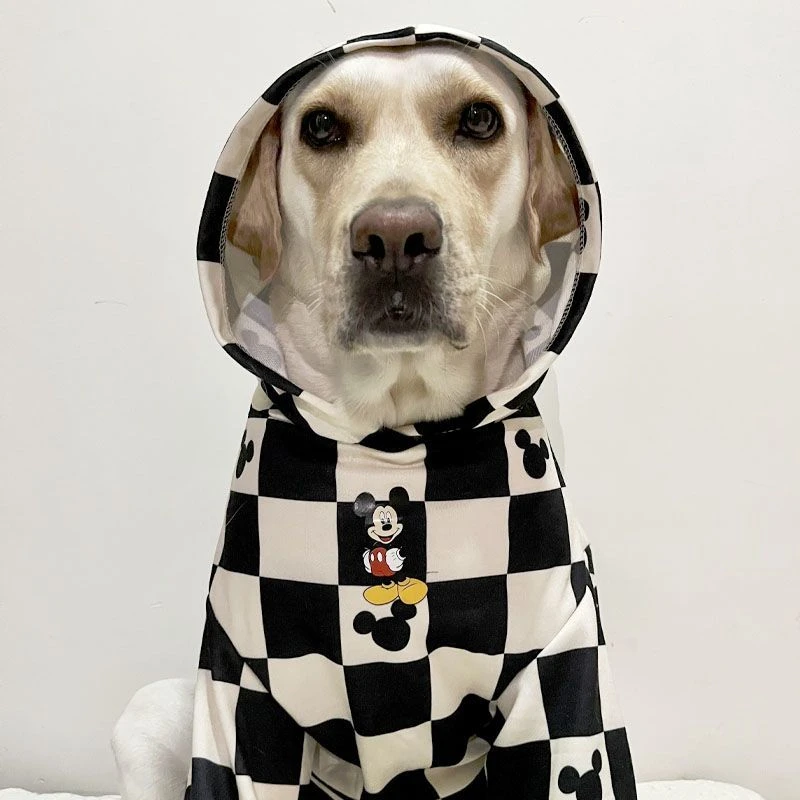 狗狗衣服大型犬拉布拉多潮牌棋盘格衣服金毛春秋薄款衣服宠物衣服
