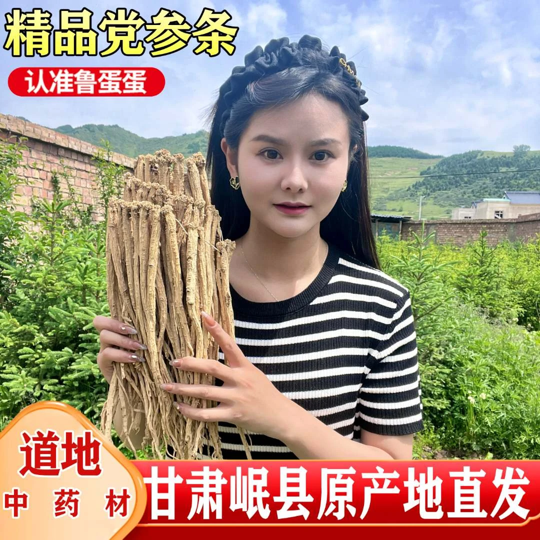 正宗党参条党参段甘肃岷县道地中药材原产地大条新货自然晾晒煲汤