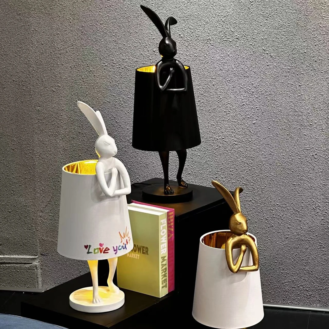 【兔子台灯】北欧现代轻奢时尚创意客厅书房卧室台灯家用卧室GV8040