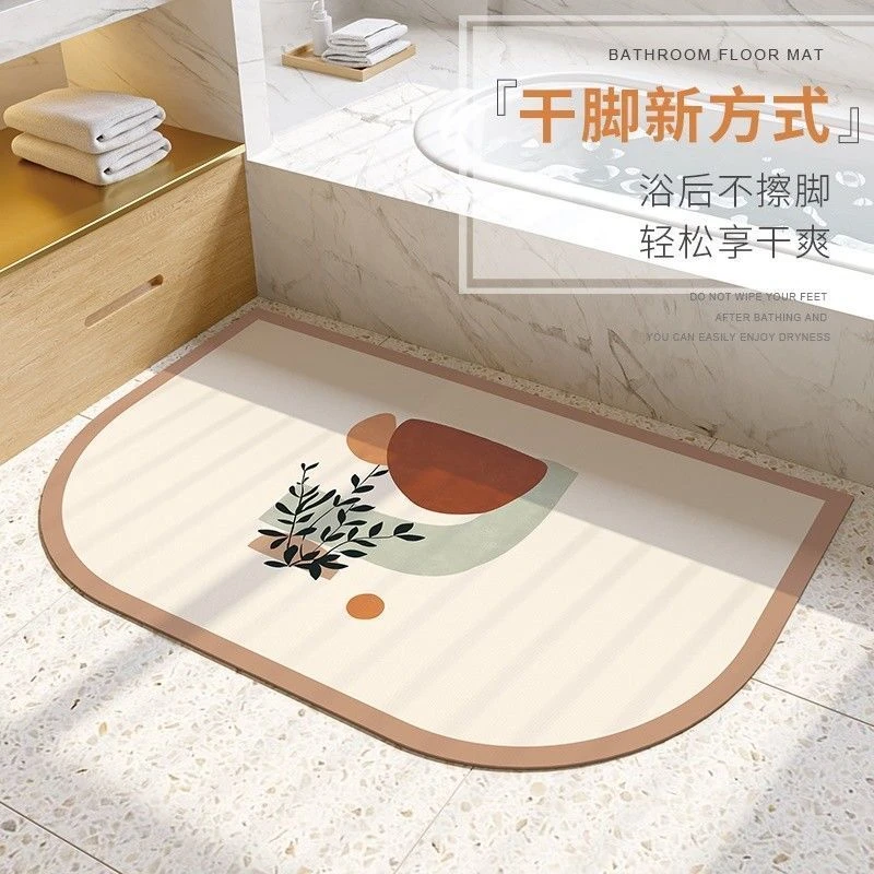 浴室硅藻泥地垫入户吸水速干家用地毯卫生间防滑软垫厕所门口脚垫