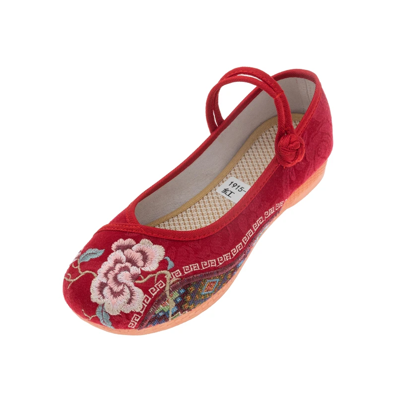 新款软底透气圆头舞蹈鞋中国风刺绣绣花布鞋妈妈鞋1915-168