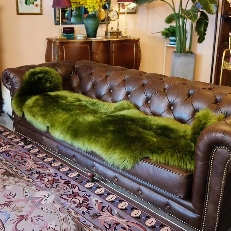 新西兰进口皮毛一体沙发垫家用客厅卧室羊毛垫皮草地垫坐垫