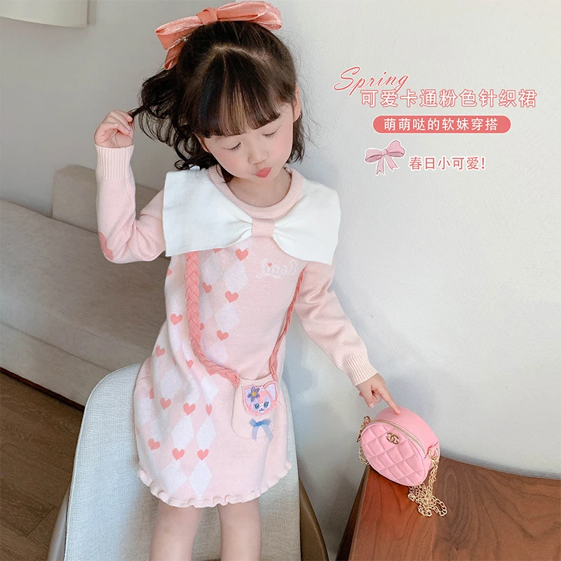 S“玲娜贝儿”卡通长袖针织毛衣裙 M2201 15-