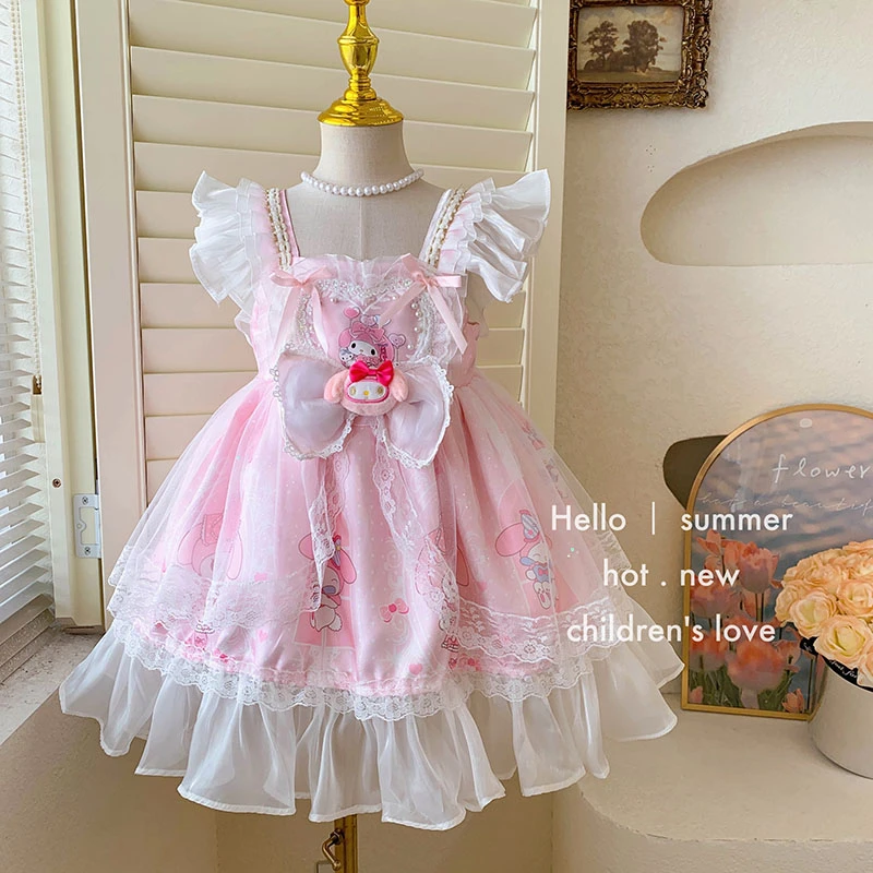 夏”美乐蒂”女童甜美宝宝洛丽塔礼服洋气网纱公主裙8806 49‘9’