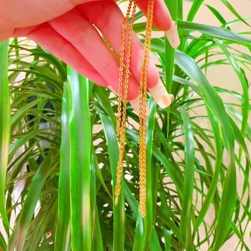 铜合金项链 一立金沙 新款光面0字链 精美（敏感肤质慎拍）气质时尚