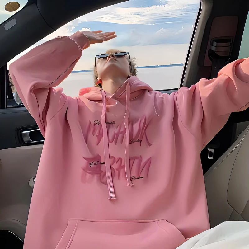 重磅大码连帽卫衣男春秋2024新款宽松新款潮流情侣装潮牌上衣外套