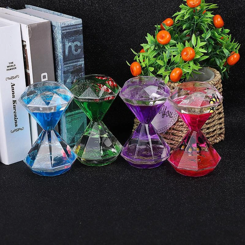 网红钻石液体沙漏计时器女孩卧室装饰品玩具送情侣送孩子生日礼物