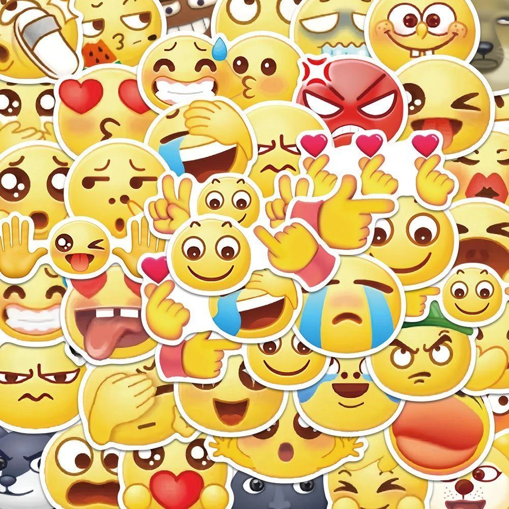 120张网红emoji表情包贴纸可爱卡通搞笑搞怪手机壳笔记本装饰贴画