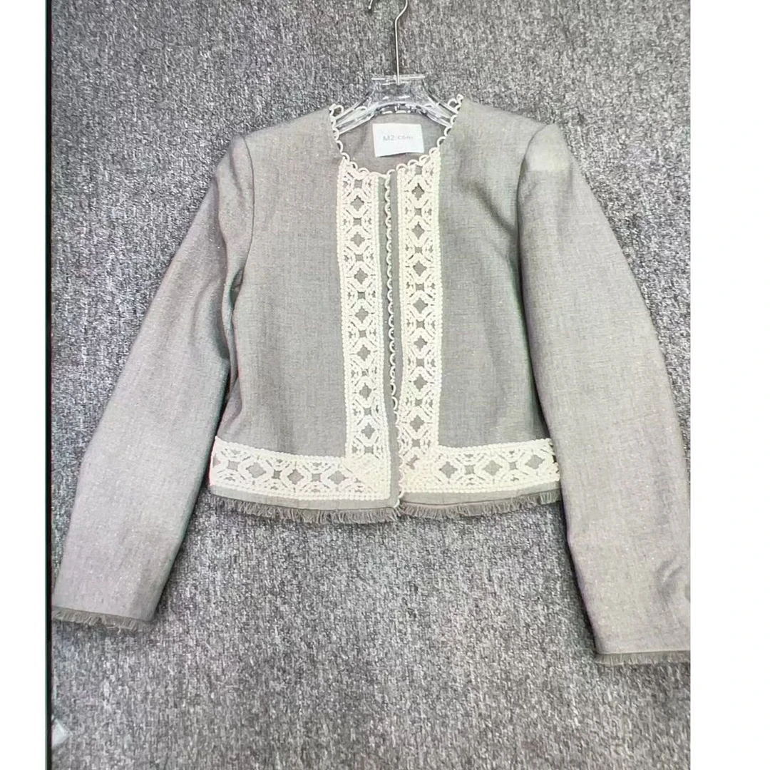 KIKI严选：98092-MT家欧洲站南油秋冬新款蕾丝边小香风外套