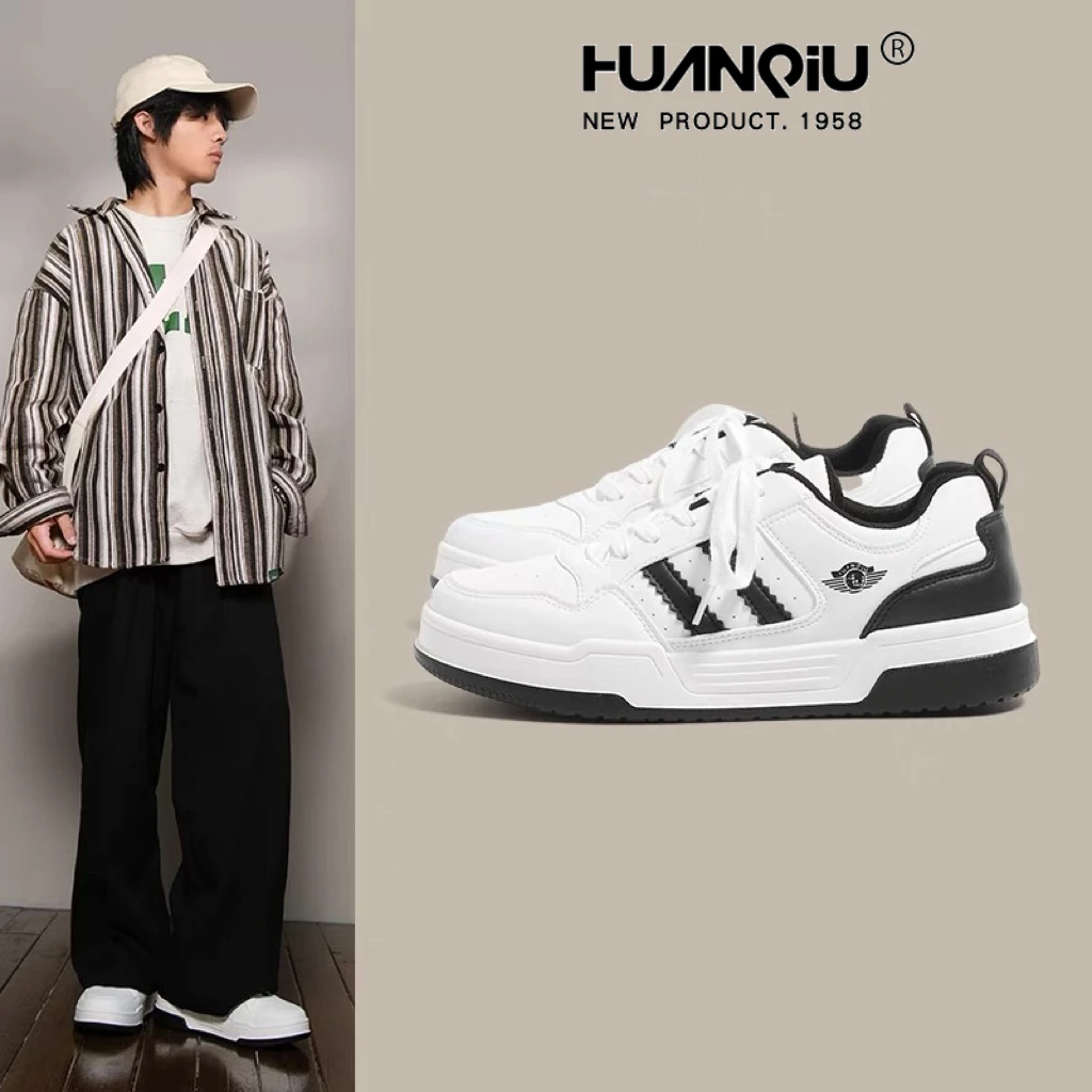 环球厚底小白鞋男女情侣2025春季新款时尚小众潮流百搭休闲板鞋