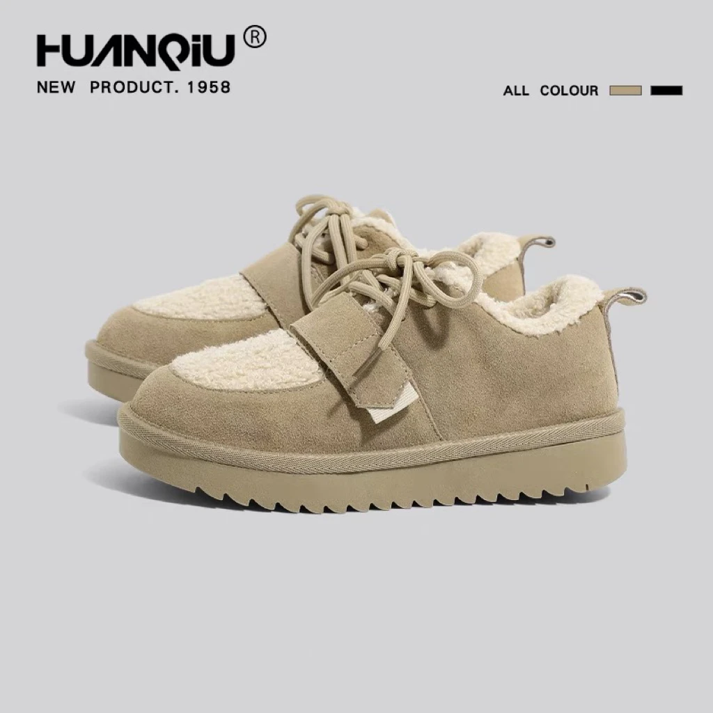 环球加绒保暖雪地靴女2025新款冬季加厚棉鞋真皮防水防滑靴子厚底