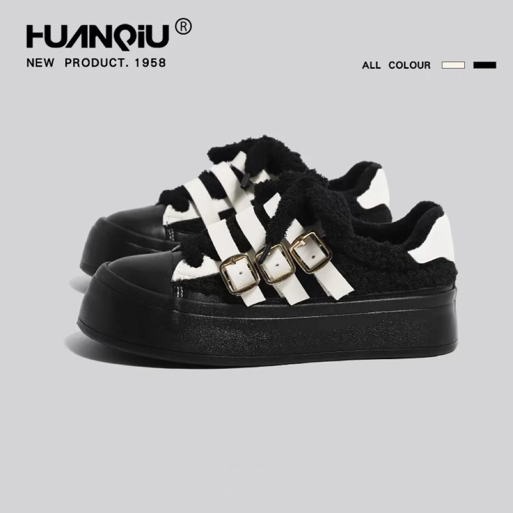 环球加绒雪地靴女2023秋冬季百搭保暖毛毛鞋小众休闲板鞋厚底棉鞋