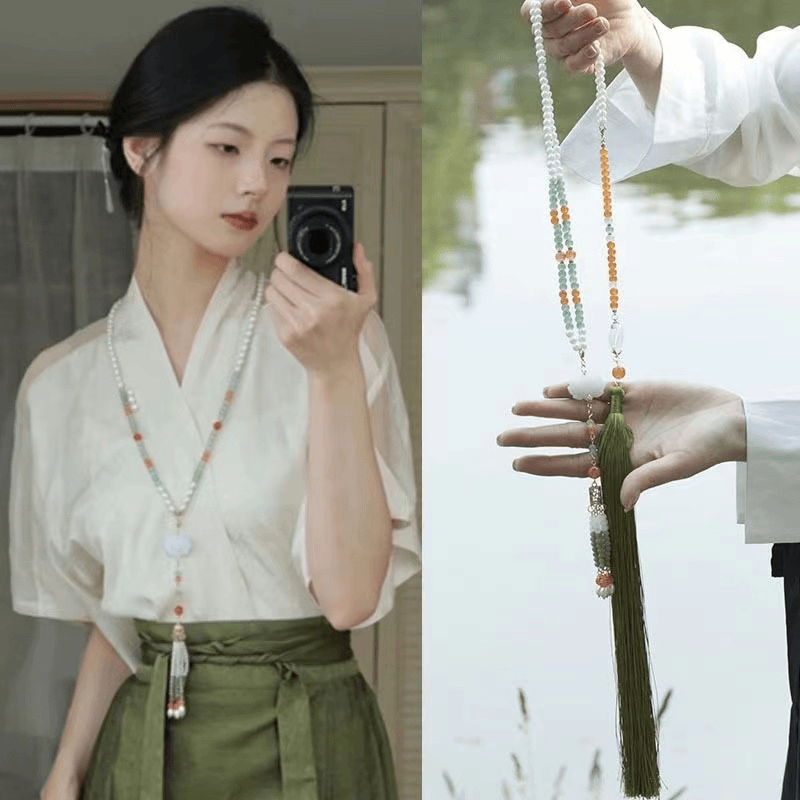 合金项链 汉服马面裙明制背云长璎珞软项圈复古吊坠国古风饰品女