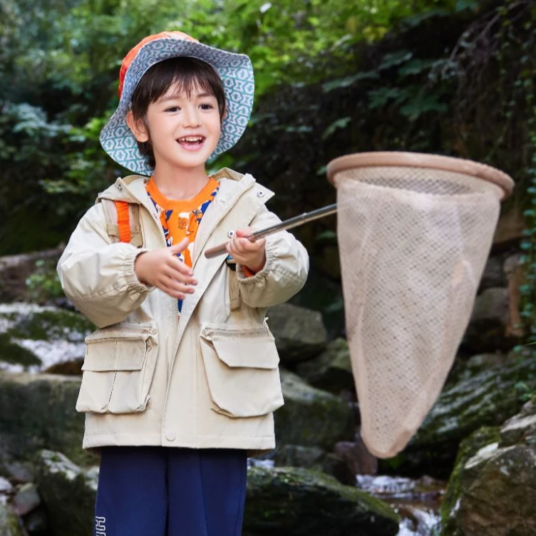 14197男童春秋新款防风防水工装户外登山徒步冲锋外套NCJBJ14197T