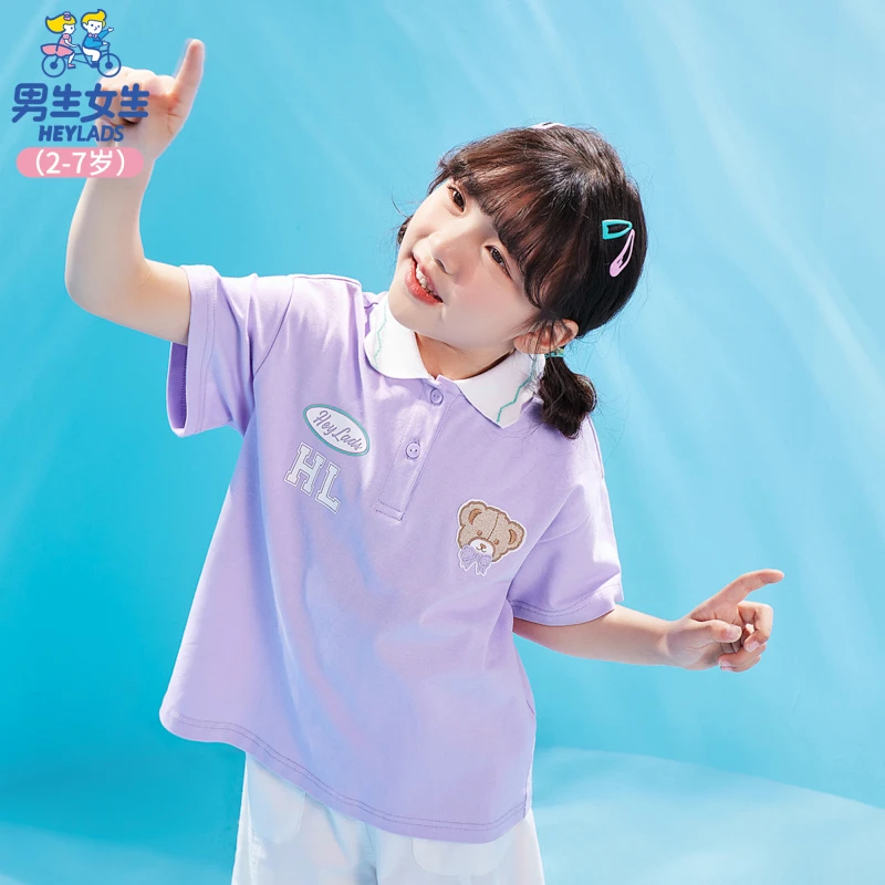 23758夏季洋气时尚女小童百搭半袖POLO衫NJTAJ23758A