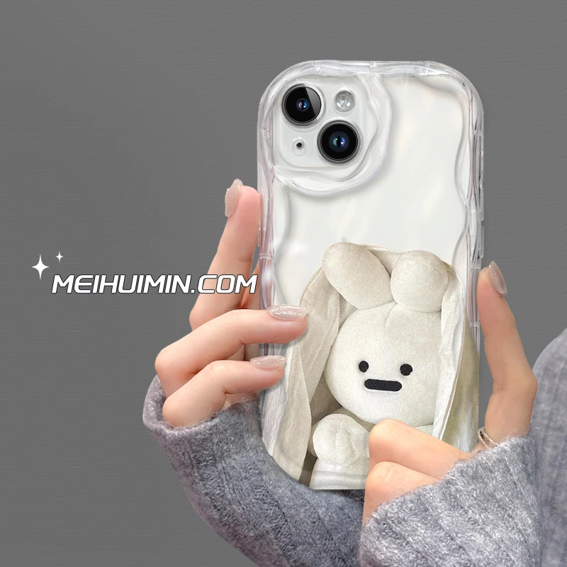 【奶油框硅胶壳】裹兔适用于苹果16手机壳气泡硅胶iphone15pro个性