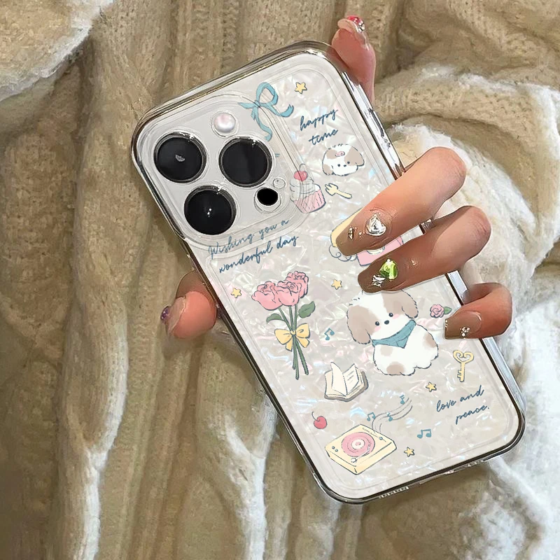 86号【直边透明壳】适用于华为vivo荣耀小米iPhone15小狗手机壳