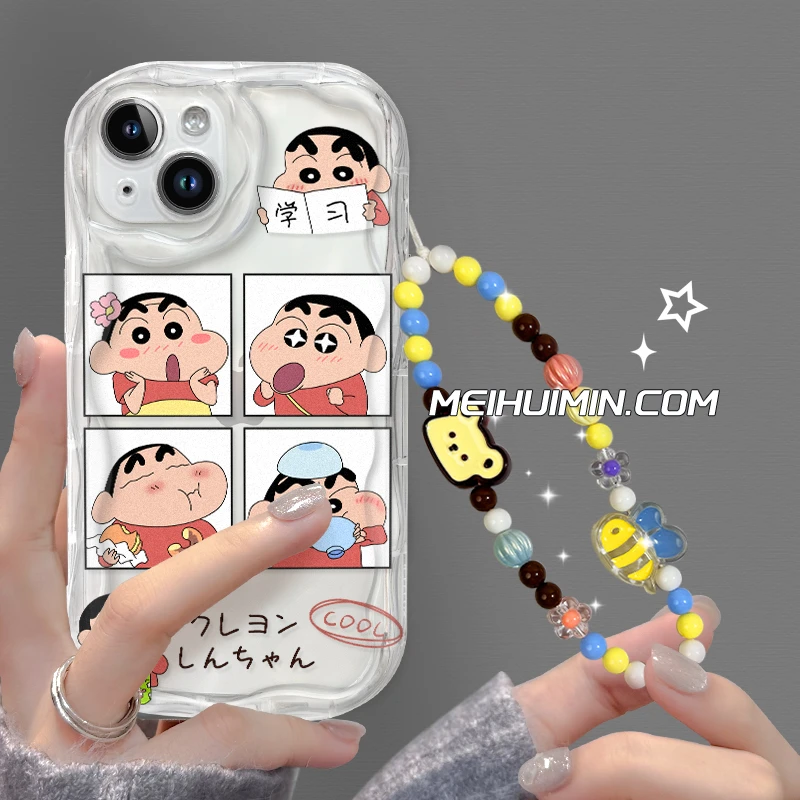 【奶油框硅胶壳】蜡笔小新手机苹果15气泡硅胶iPhone15pro