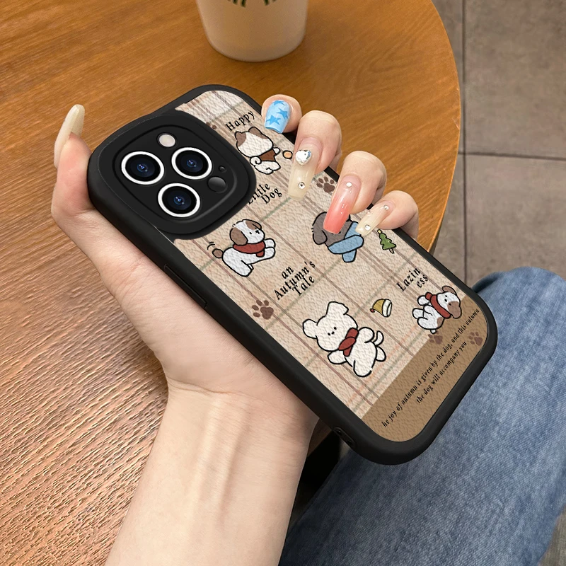 【小羊皮】冬狗手机壳iPhone15苹果14pro液态mate60可爱卡通