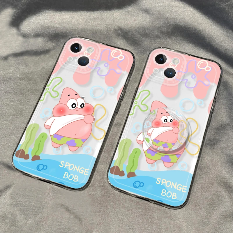 【直边透明壳】派大星安卓手机壳苹果15防摔iphone15pro卡通