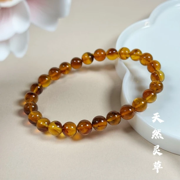 佳璐珠宝宠粉福利天然缅甸灵草珀7mm+单圈手串