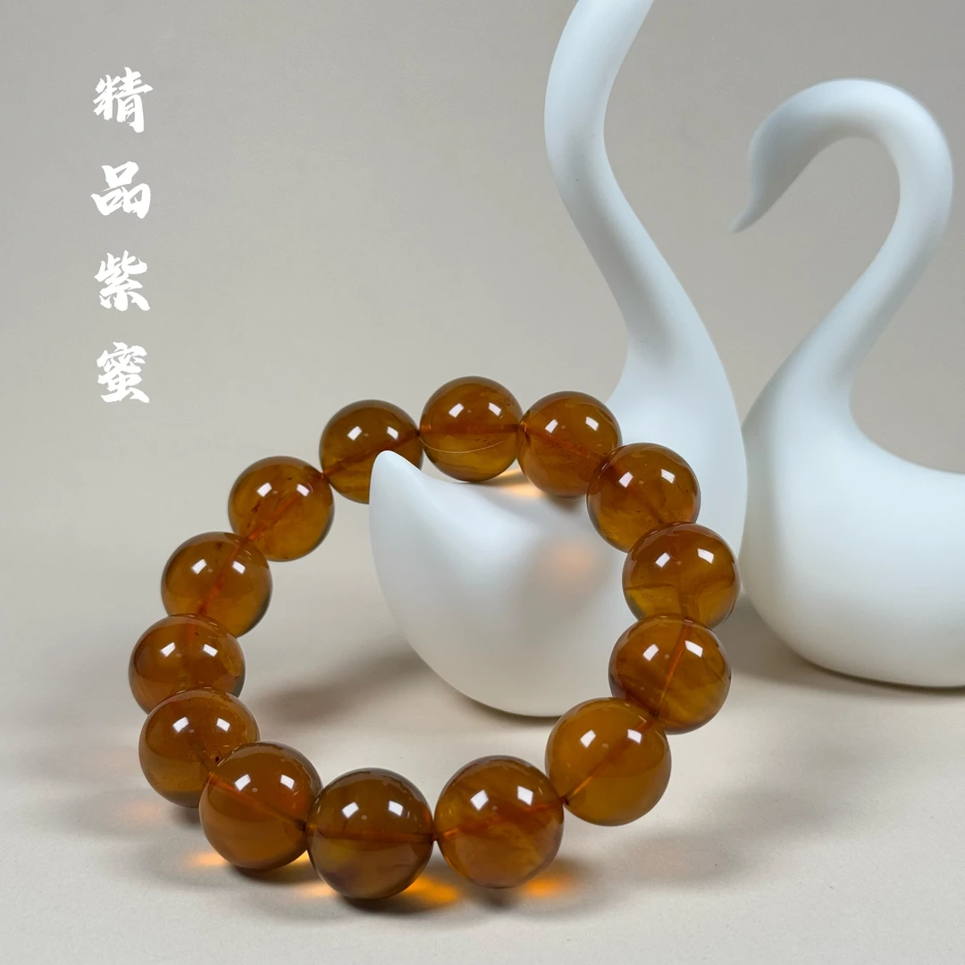 佳璐珠宝天然缅甸灵草珀16mm+单圈手串