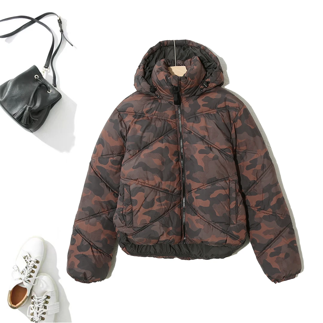 轻便有型保暖棉服外套男女同款时尚百搭简约立领连帽外套1C890