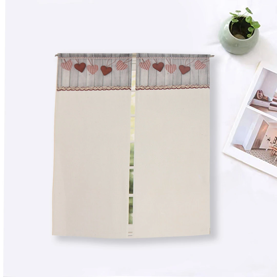 【复古田园】隔断帘纱帘家居小清新拼接卧室客厅窗帘3J544（两片装）