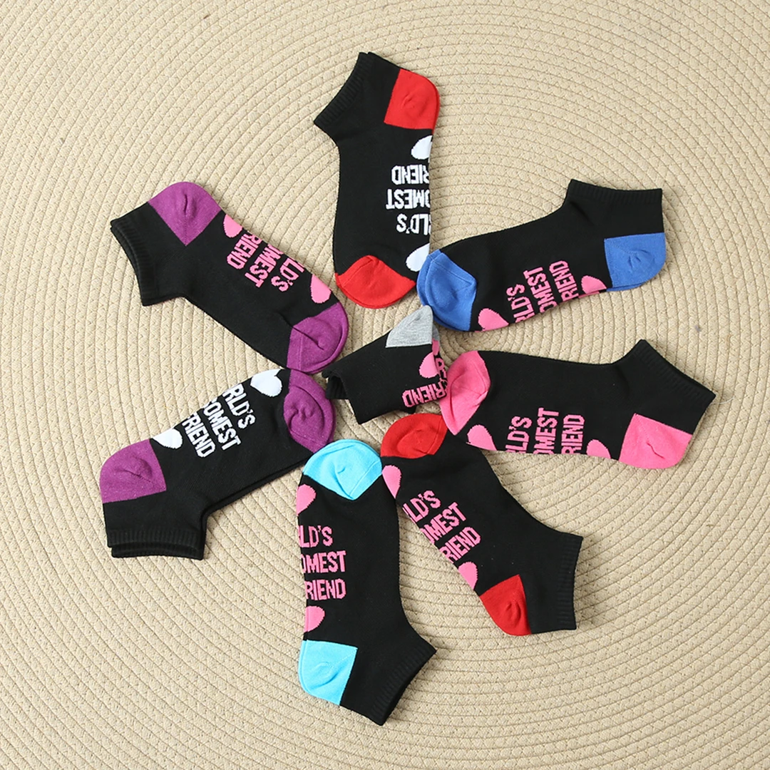 中筒四季款舒适透气弹性男女同款袜子6D636（不分图案）（拍1发4）