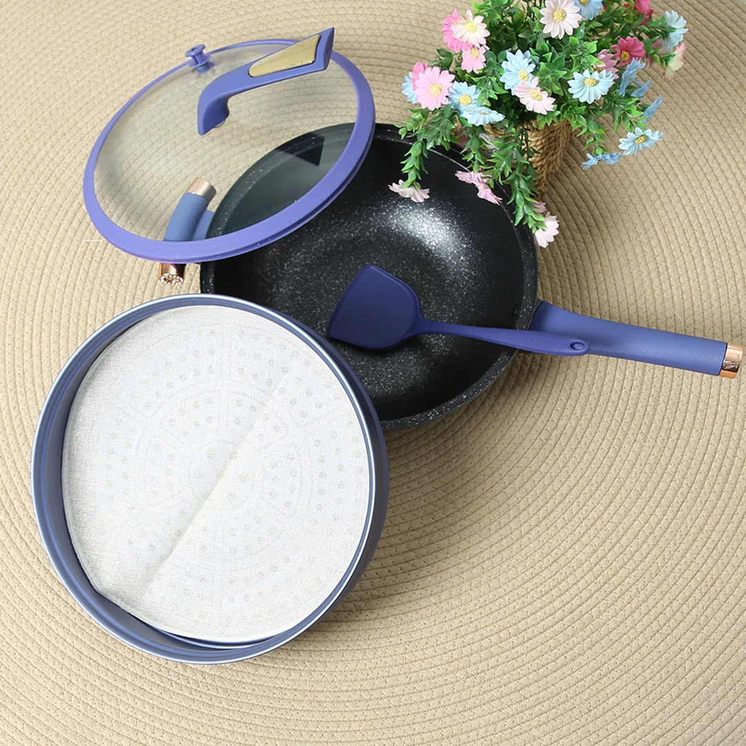 电磁炉燃气炉通用高颜值炒锅家用礼品锅多功能32CM炒锅P-YS161