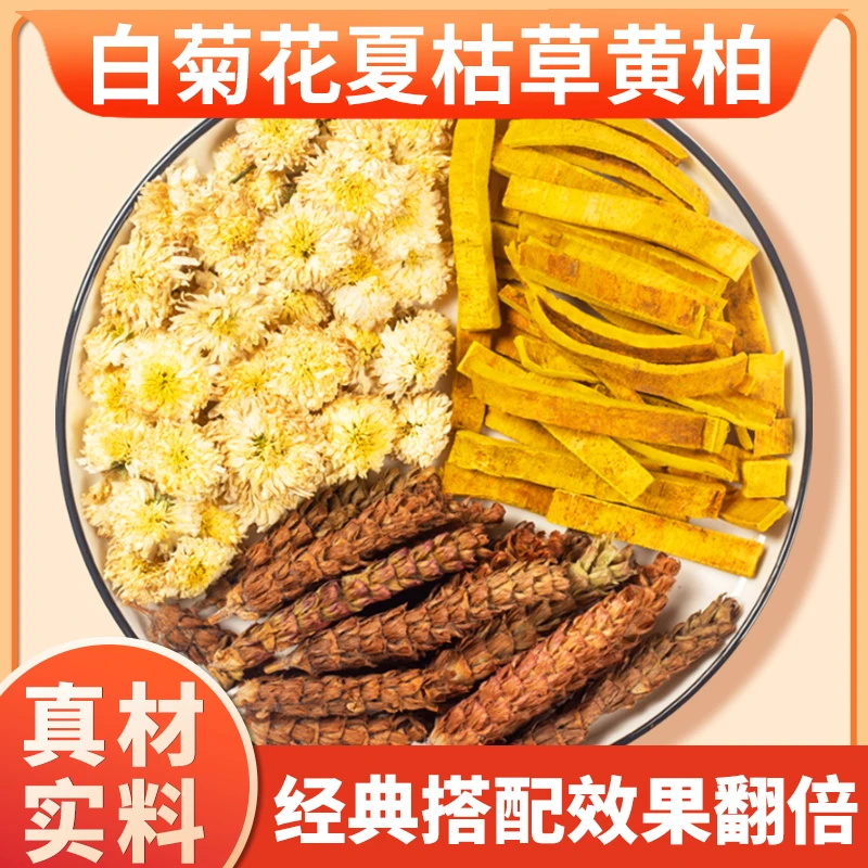 白菊花6克夏枯草6克黄柏3克代茶饮中药材原料白菊花夏枯草黄柏茶