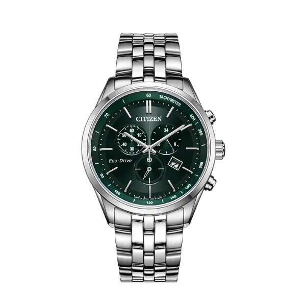 光动能男士时尚绿色百搭多功能手表AT2149-85X