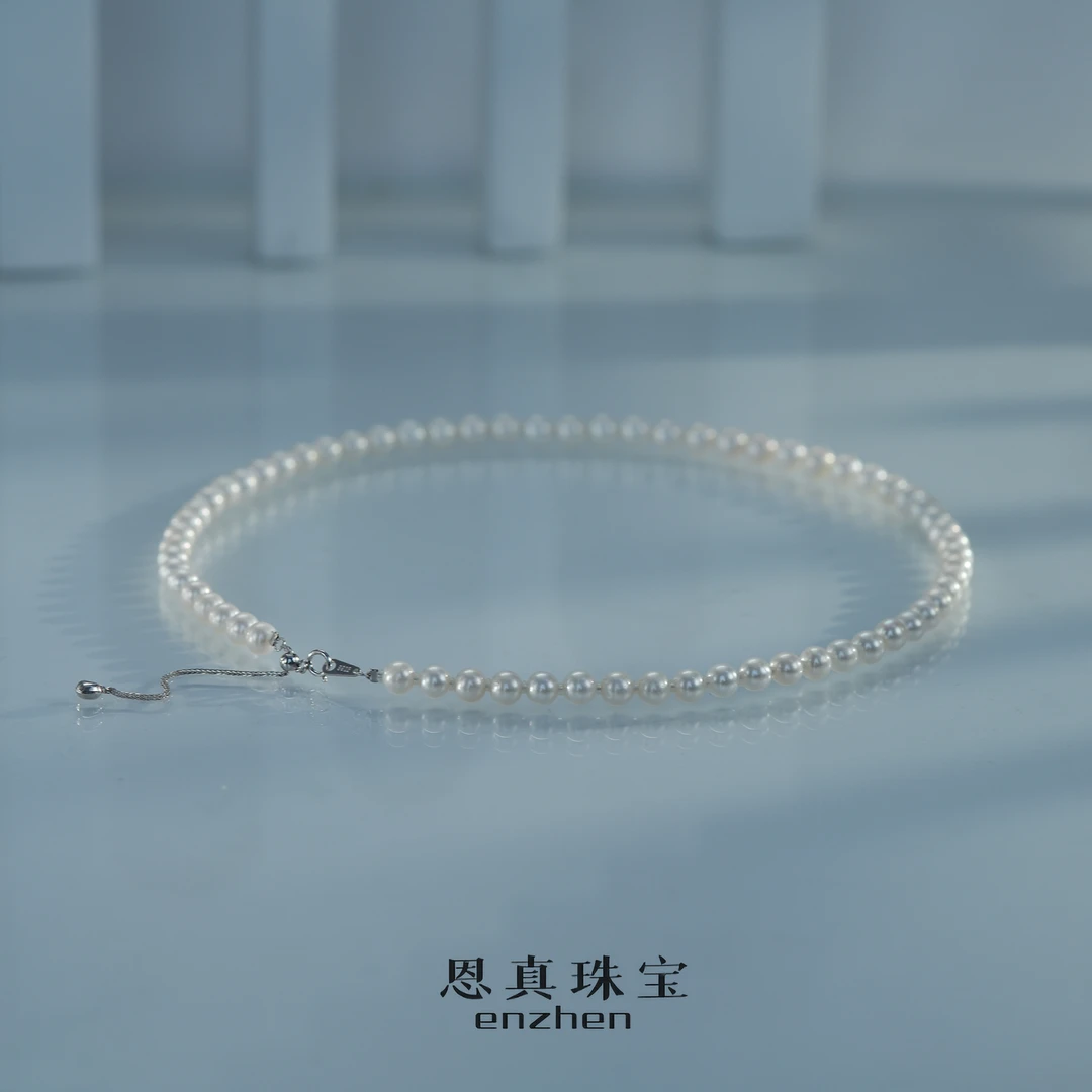 【清仓放大漏】无核淡水珍珠满珠s925银抽拉项链6-7mm