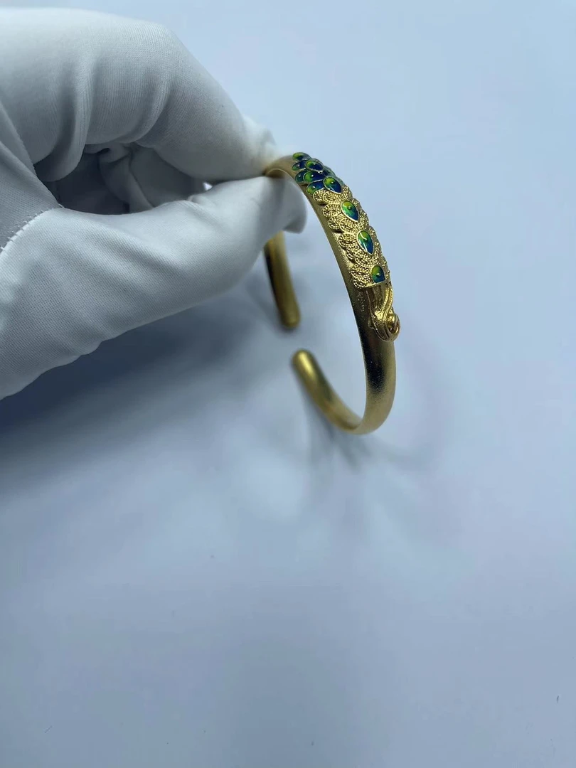 铜合金手镯 【货主清货】孔雀开屏开口手镯A68