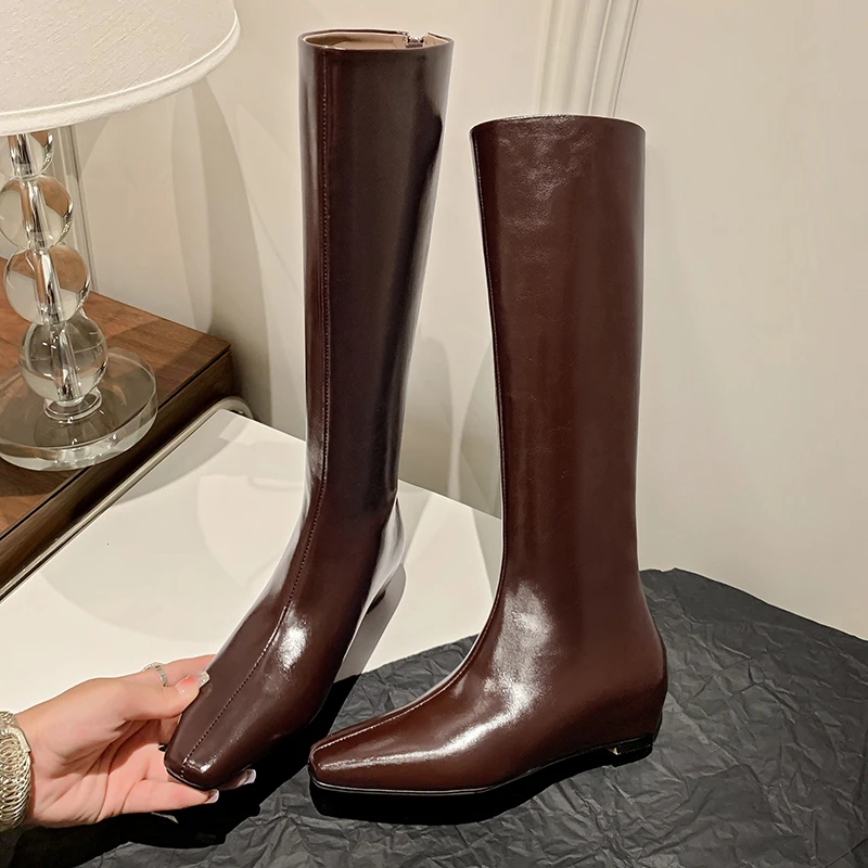 跟高5cm/34-39/新款秋冬极简风穿搭时尚大气气质显瘦素版长靴女