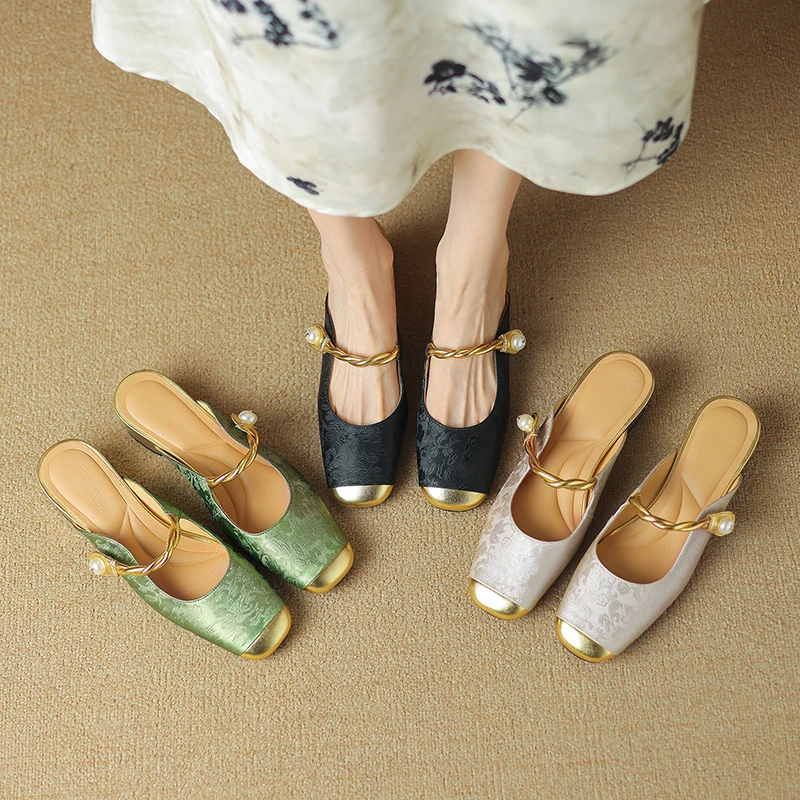 跟高3.5cm/34-40码/夏季新款气质百搭凉鞋法式仙女风粗跟女