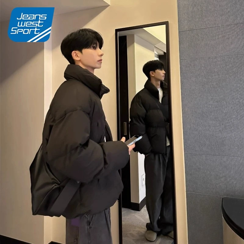 运动真维斯cleanfit黑色棉服男冬季棉袄加厚棉衣高级感面包服外套