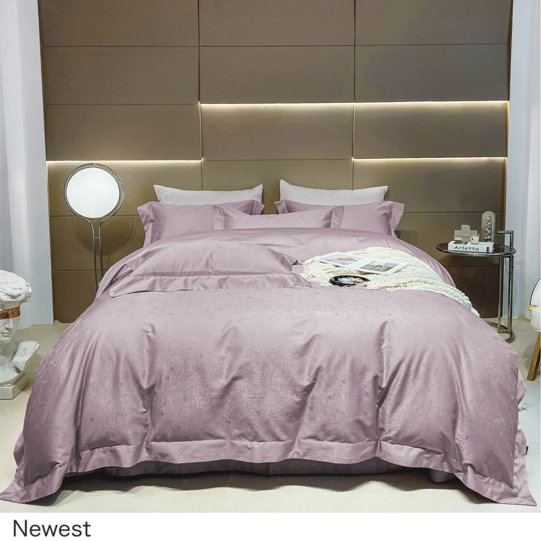 【苏织巢】满池娇  全棉长绒棉贡缎提花轻奢时尚简约纯色