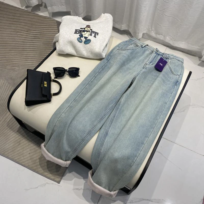 KZ3848 冬季加绒显瘦高腰牛仔裤女 106