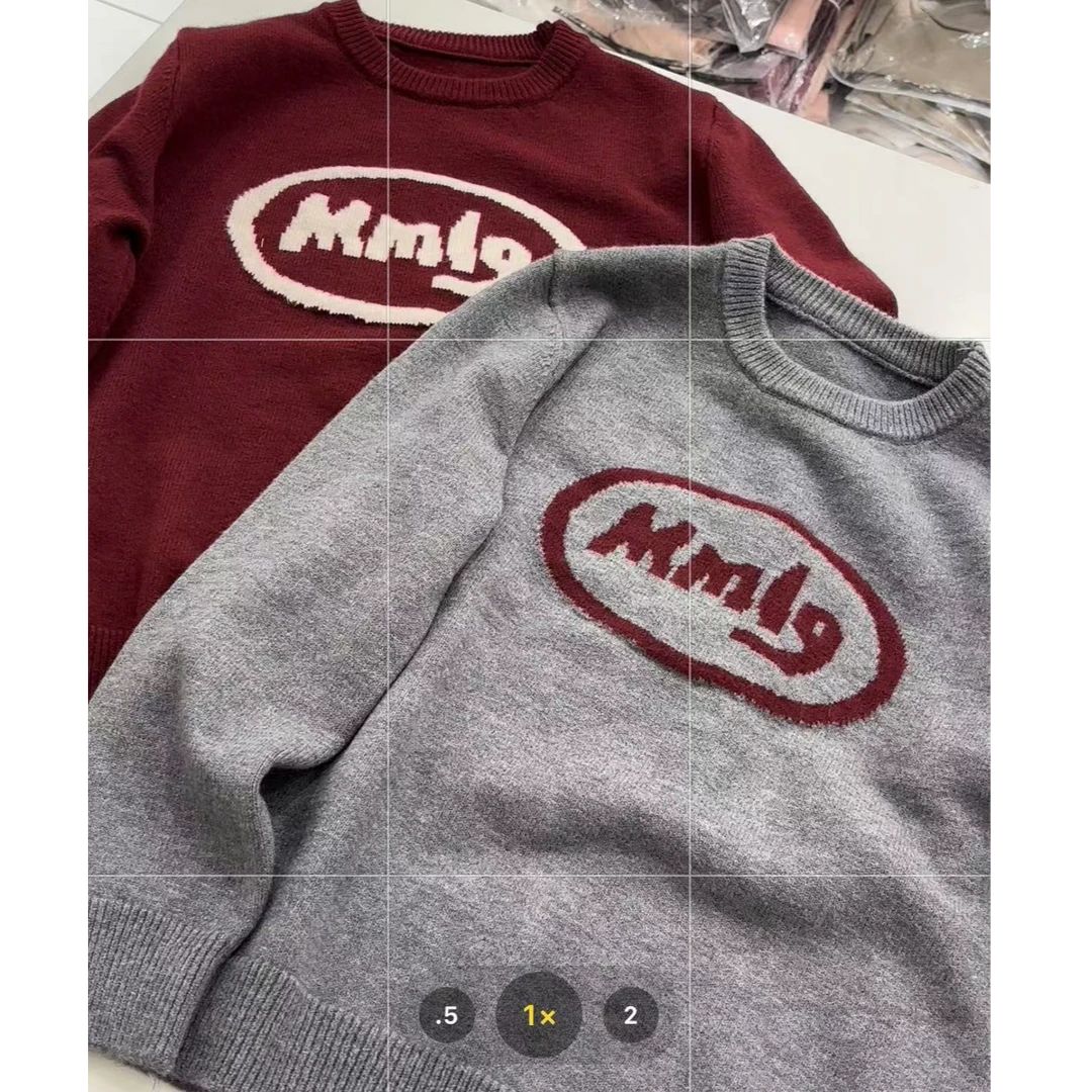 19022标美家字母圆领套头毛衣