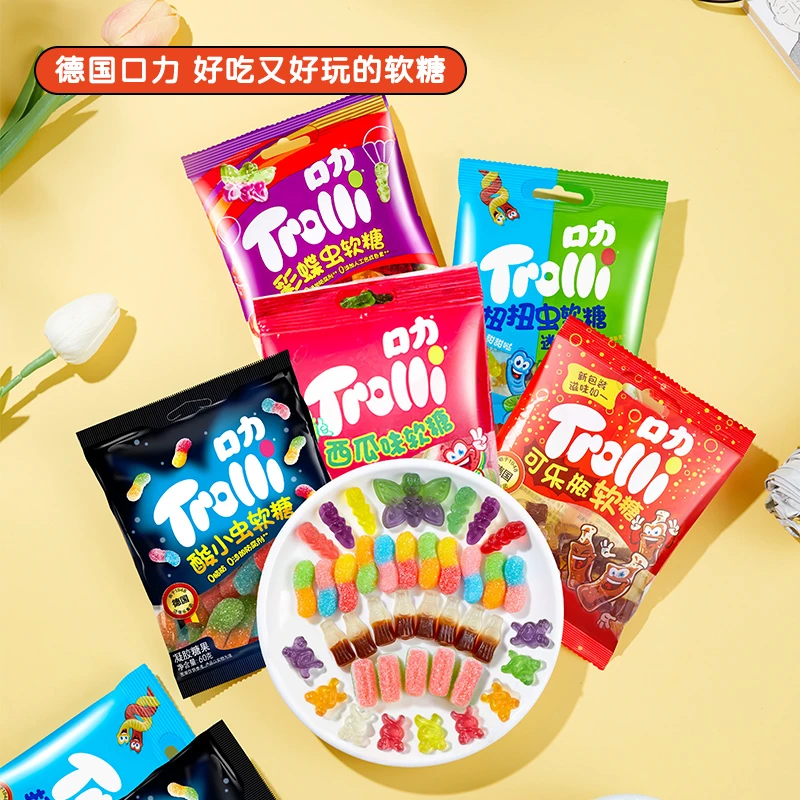 口力酸甜柠檬味糖果解馋好玩清新酸虫软糖0添加儿童健康零食糖果