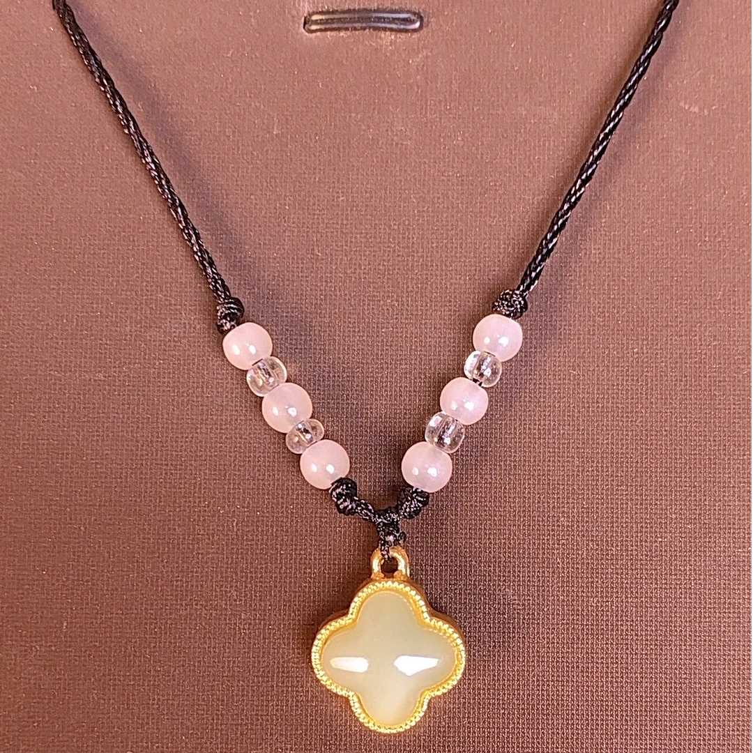 铜合金琉璃吊坠 四叶草吊坠时尚百搭挂坠复古简约气质