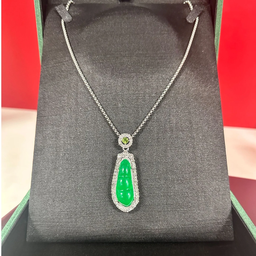 铜合金琉璃项链 超起 冰透水润起光 玻璃体大豆子配链子送妈妈