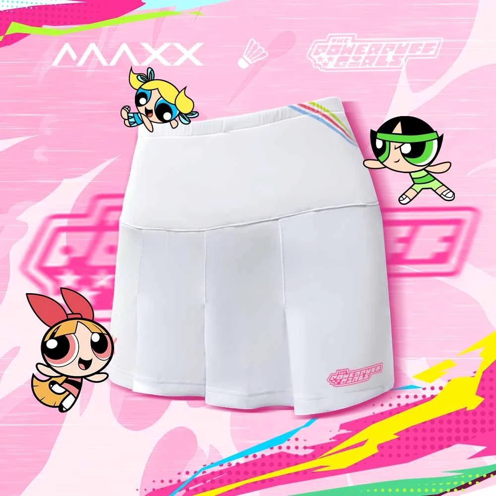 MAXX夏季飞天小女警联名款透气速干时尚简约女款显瘦羽毛球短裙