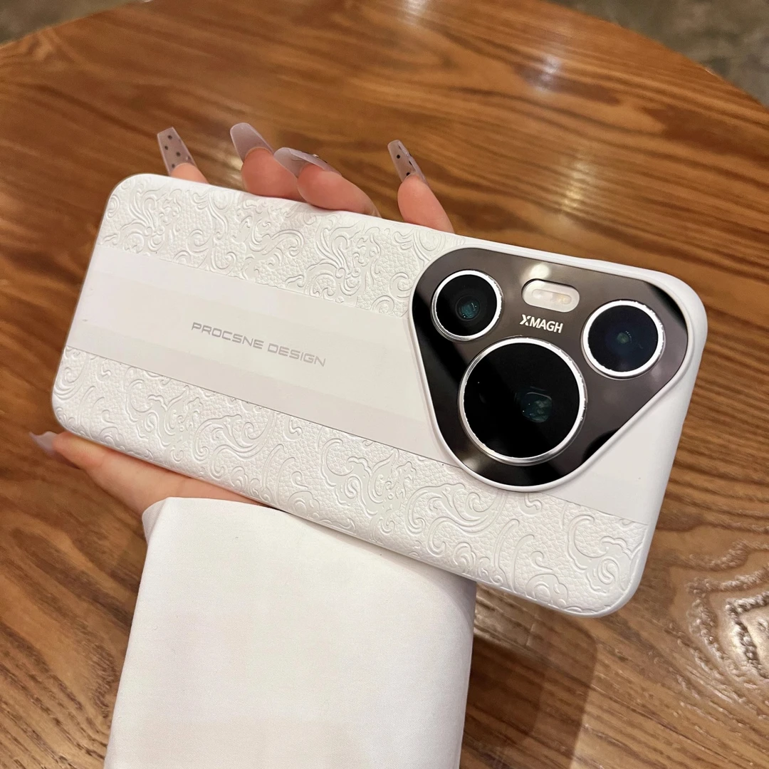 适用华为pura70pro+手机壳国潮龙纹秒变保时捷高档皮质奢华高级感