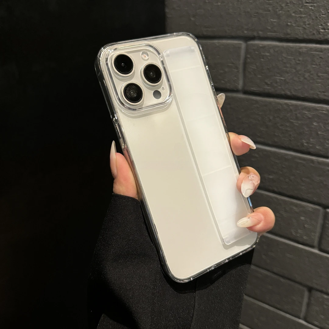 适用苹果16pro手机壳磨砂透明硅胶隐形腕带网红男女款创意ins高级