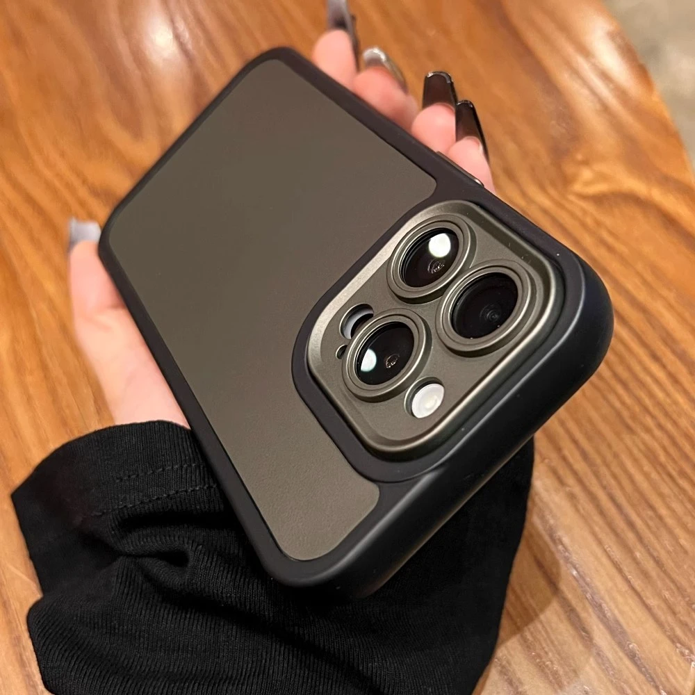 二合一撞色适用苹果16promax手机壳硅胶黑色简约全包防摔个性磨砂