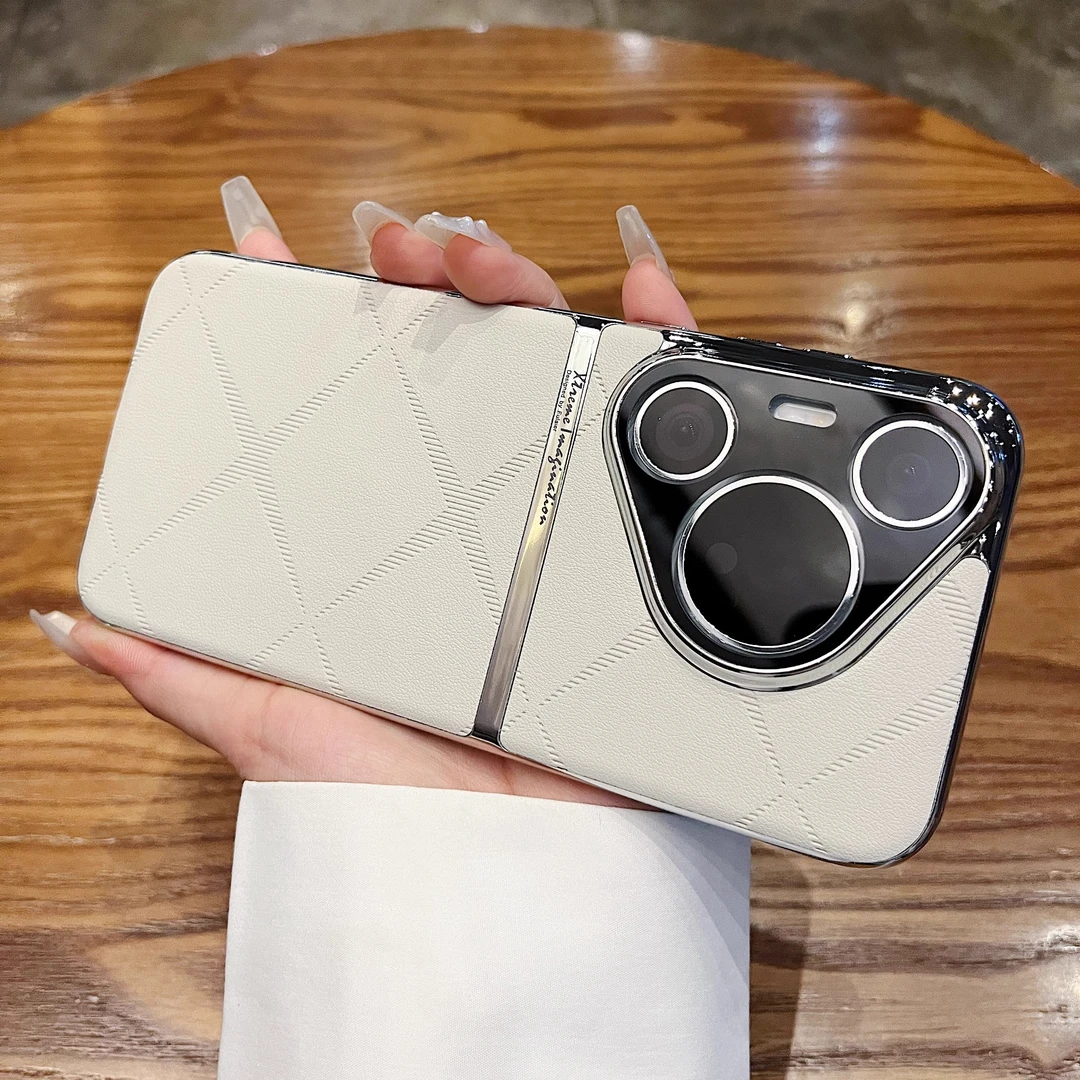 适用华为pura70pro手机壳Ultra高级感奢华皮质保护套镜头全包防摔